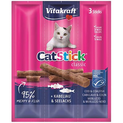 Vitakraft Cat Sticks Morino Balıklı Kedi Ödül Maması 3x18 Gr