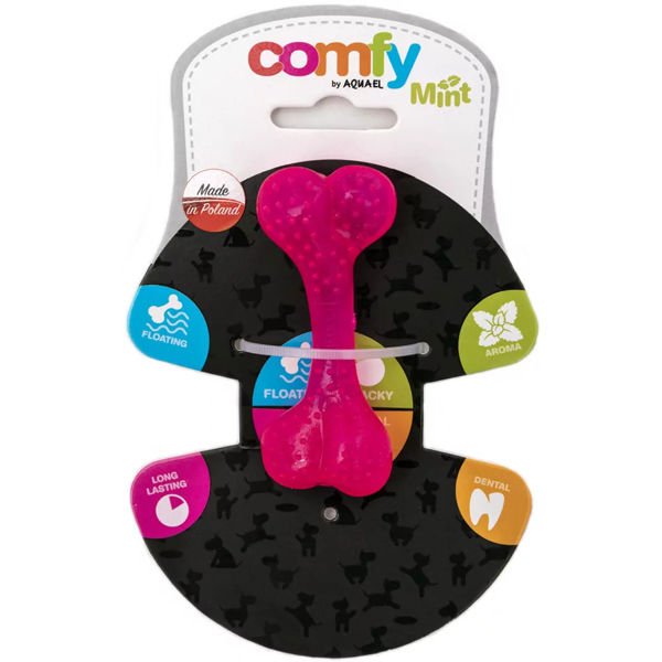 Aquael Comfy Dental Naneli Köpek Diş Kaşıyıcı Kemik Oyuncak Pembe 12.5 Cm