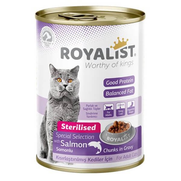 Royalist Somonlu Parça Etli Gravy Soslu Kısırlaştırılmış Kedi Konservesi 400 Gr