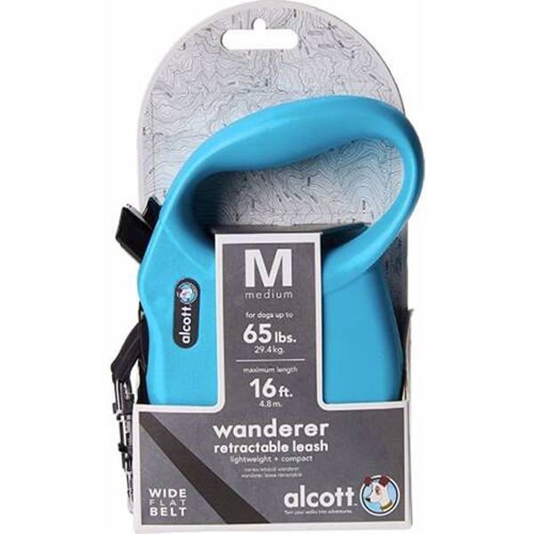 Alcott Wanderer Otomatik Şerit Köpek Gezdirme Tasması (M) 5M Mavi