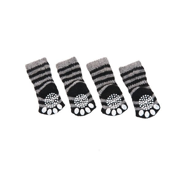 Karlie Köpek Çorabı Gri-Siyah 4lü L 59x50mm