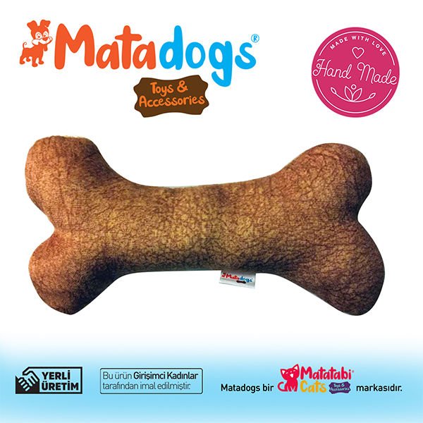 Mata Dogs Bone Kemik Şekilli Köpek Oyuncağı 25 Cm Hardal
