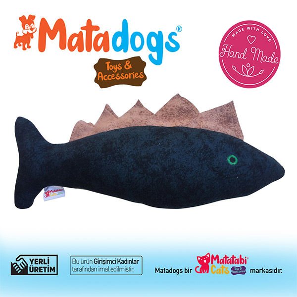 Mata Dogs Spino Balık Şekilli Köpek Oyuncağı 25 Cm Mavi