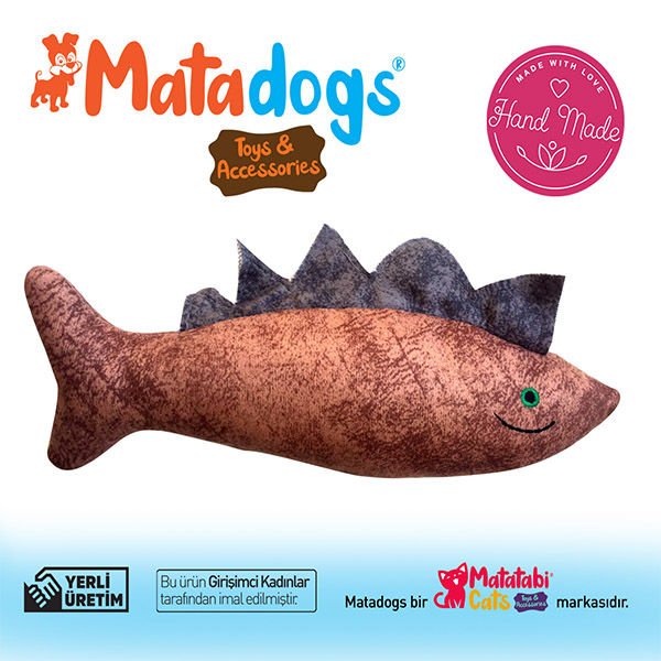 Mata Dogs Spino Balık Şekilli Köpek Oyuncağı 25 Cm Turuncu