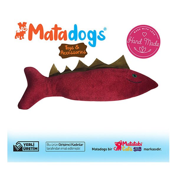 Mata Dogs Spino Balık Şekilli Köpek Oyuncağı 25 Cm Kırmızı