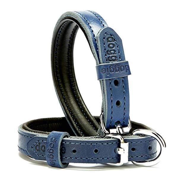 Doggie Fırstclass Köpek Deri Boyun Tasması Medium Mavi 1,5x25-30 Cm