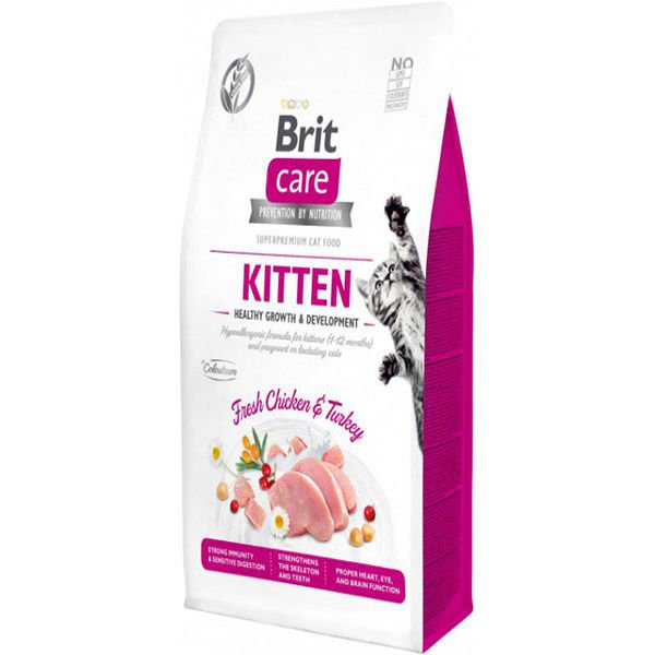 Brit Care Hipoalerjenik Kitten Tahılsız Tavuk ve Hindili Yavru Kedi Maması 400 Gr