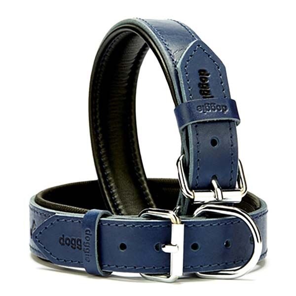 Doggie Fırstclass Köpek Deri Boyun Tasması Medium Mavi 3x42-50 Cm