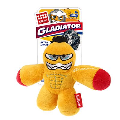 Gigwi Sesli Gladiator Peluş Köpek Oyuncağı Sarı Small