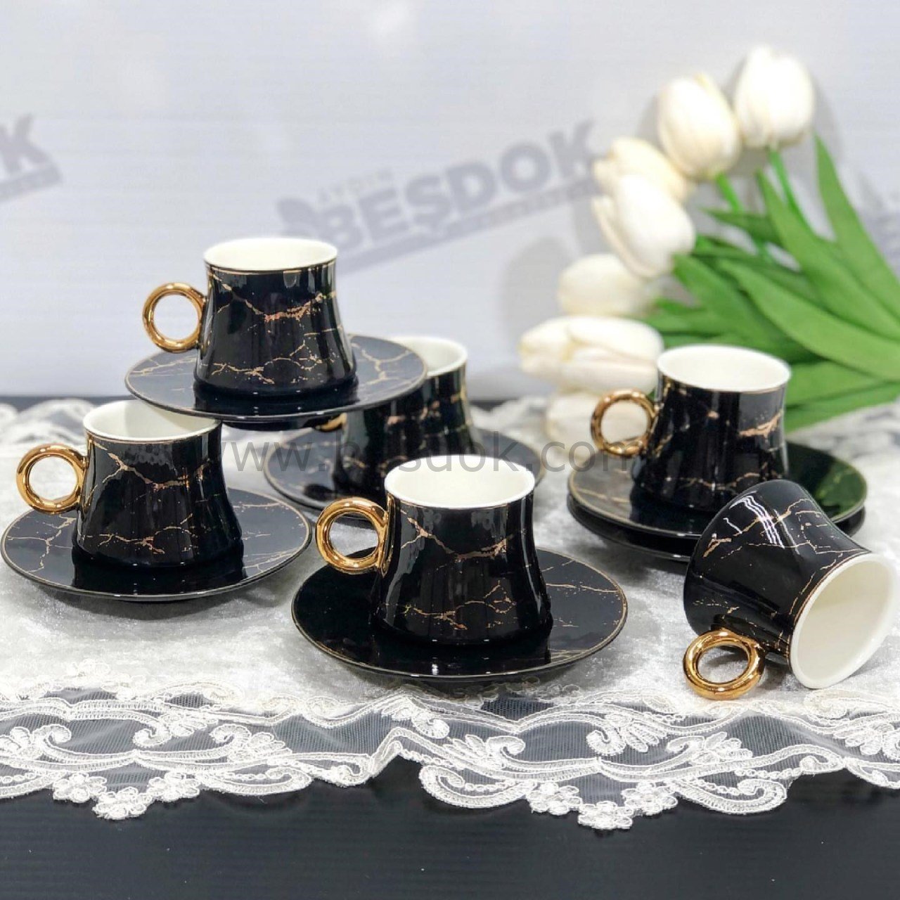 MERMER DESENLİ TÜRK KAHVESİ FİNCAN TAKIMI