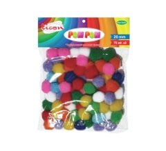 Ticon Pompom 20Mm ,70'Li Paket Pastel Renkler