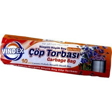 Vindex Çöp Torbası Büzgülü Büyük Boy 65x7 Lavanta 10lu