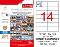 Tanex Lazer Etiket Tw-2114 105 X 41 Mm