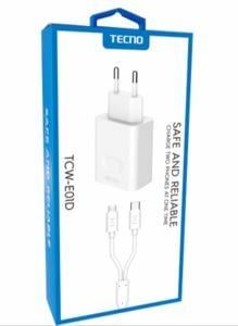 CHARGER + DATA CABLE TCW-E01D BEYAZ