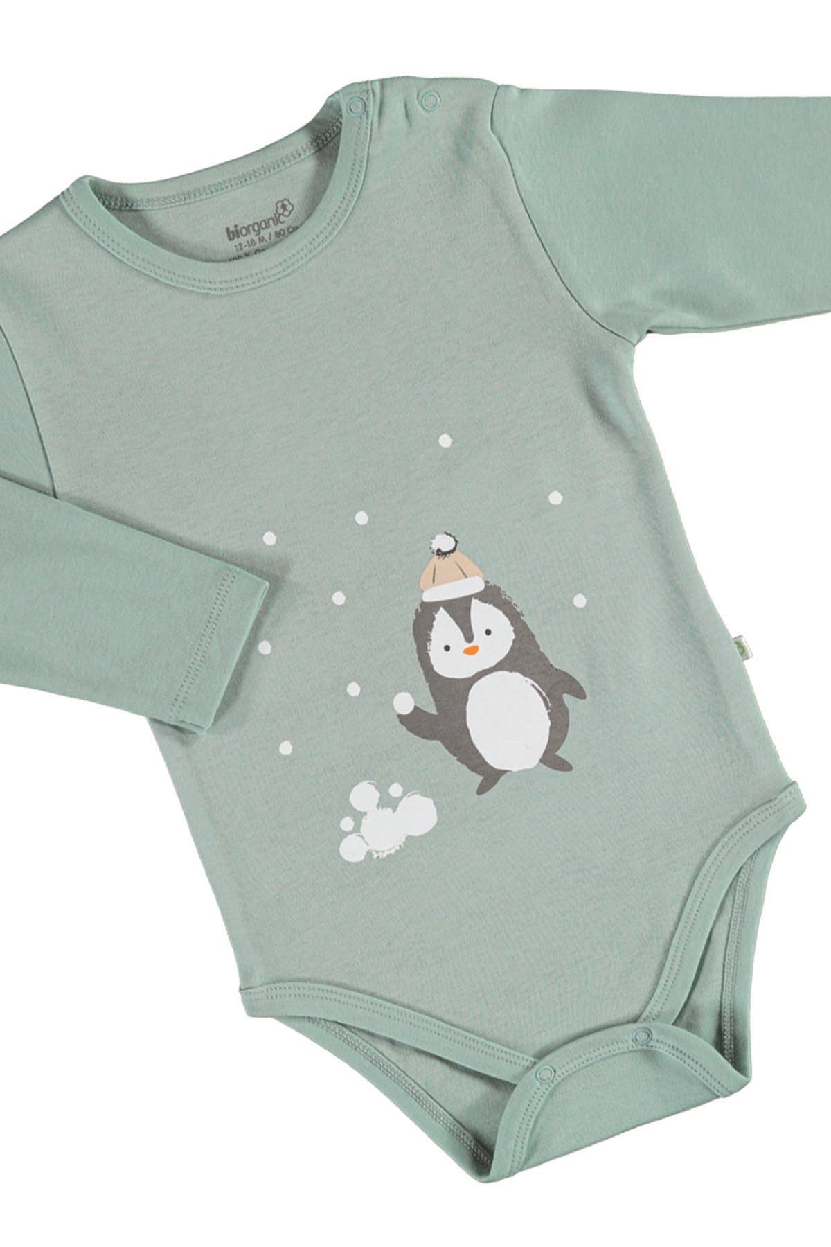 Bibaby Biorganic Frozen Penguıns Yaş Body 56845 Nil Ekru