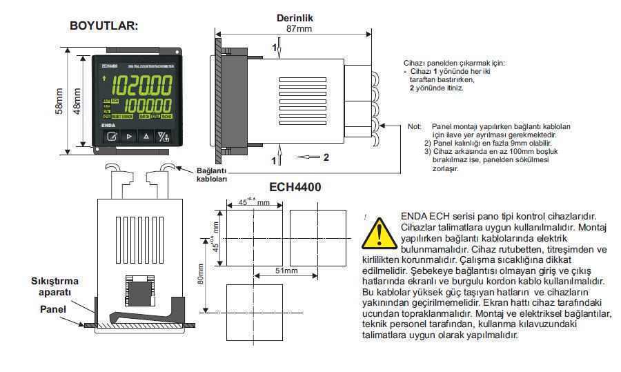 Ech4400 Sm Rs 9 30v Dc 7 24v Ac Dijital Sayıcı Ve Takometre 48x48 135558 Tl İndirimli 7977