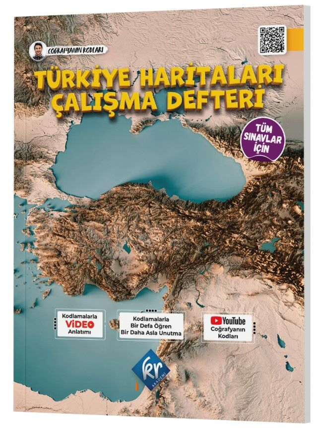 KR Akademi Tüm Sınavlar İçin Coğrafyanın Kodları Türkiye Haritaları Çalışma Defteri