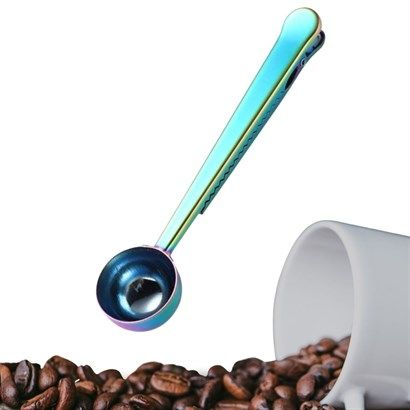 Mandallı Kahve Ölçü Kaşığı Renkli Çok Fonksiyonlu Paslanmaz Çelik Kaşık
