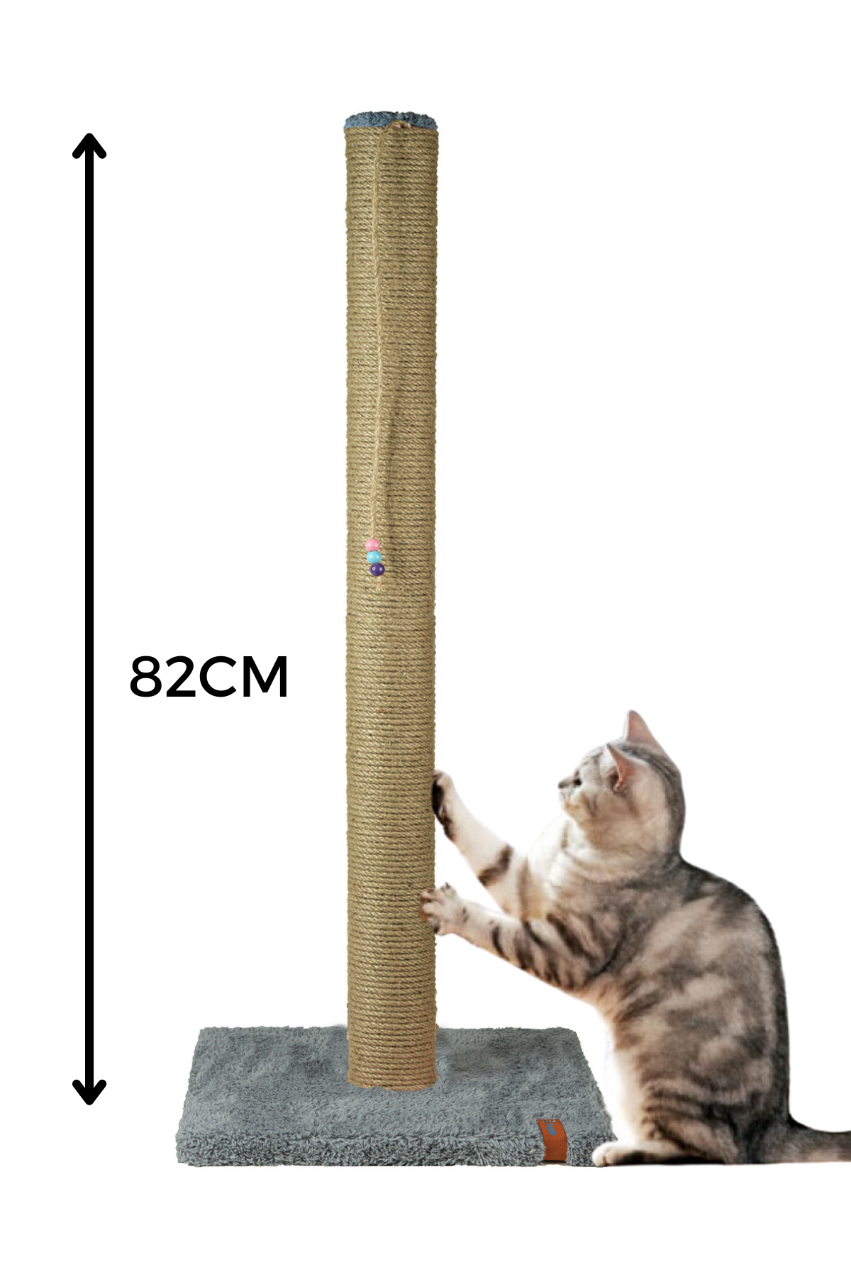 Pugalo 82 cm Catnipli Kedi Tırmalama Tahtası Gri