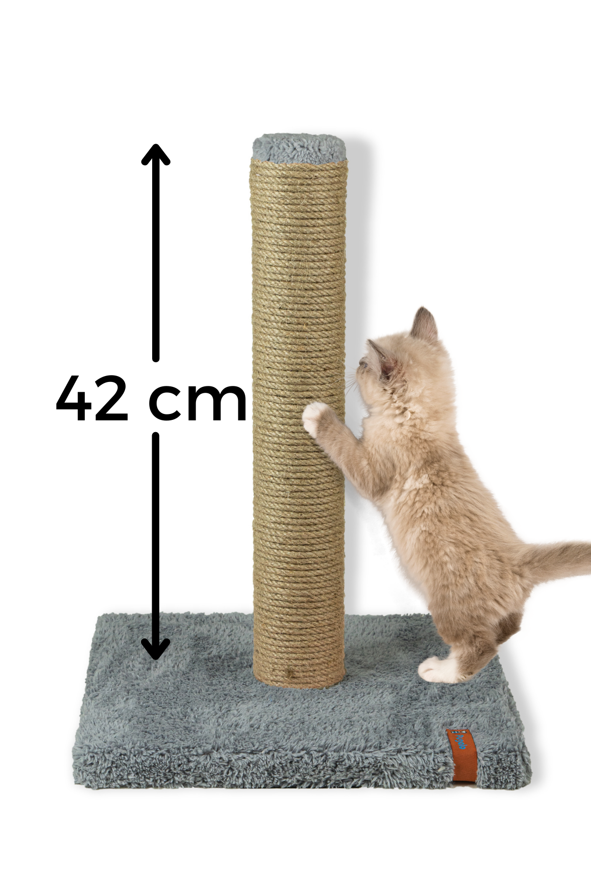 Pugalo 42 cm Peluş Kedi Tırmalama Tahtası Gri