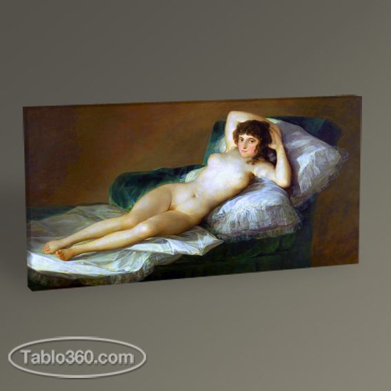 sergi Örnek Baykuş  Francisco Goya Nude Maja Tablo 80X40 - Tablo 360
