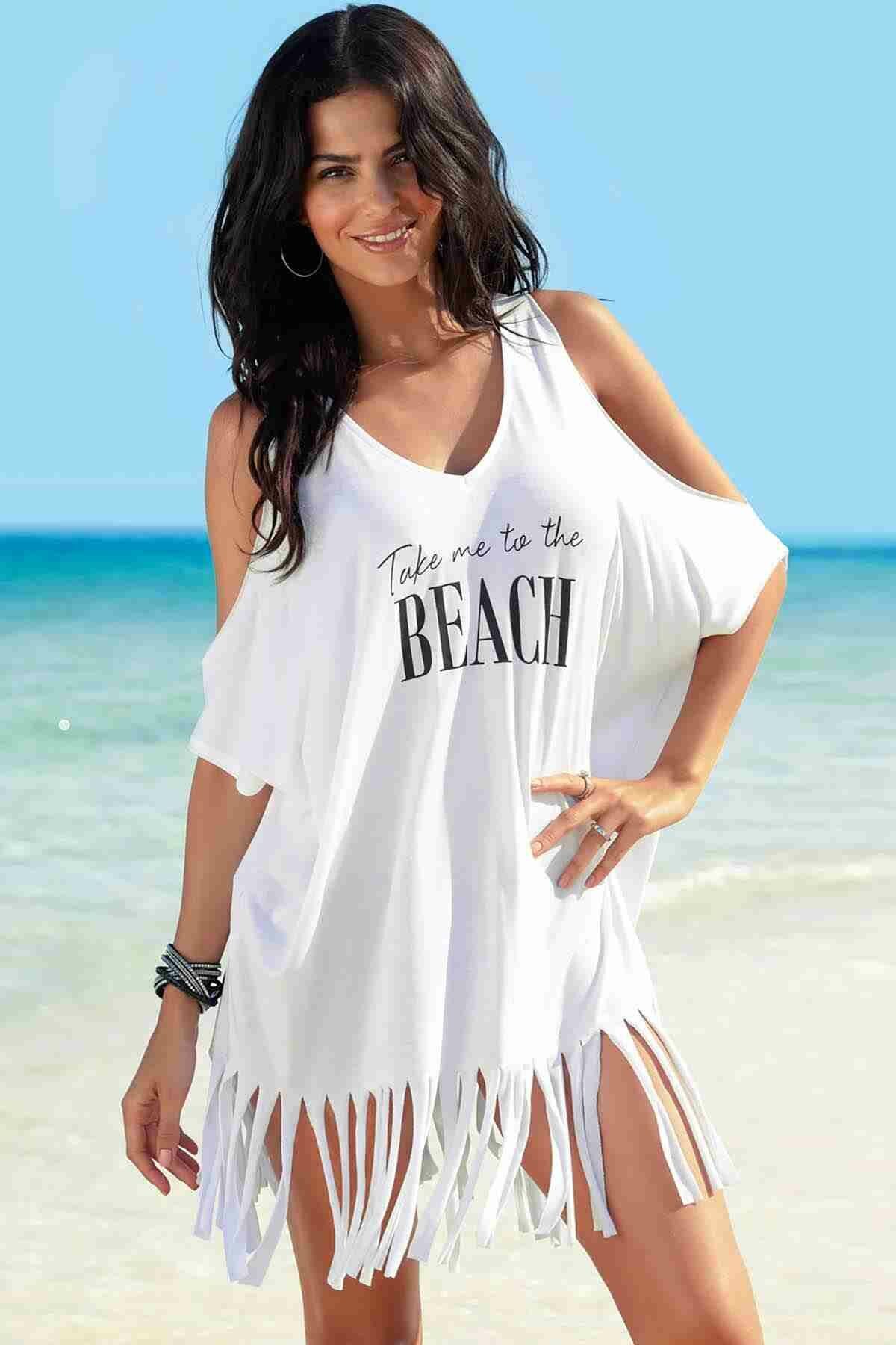 Beyaz Beach Baskılı Pareo ABM9047 Beyaz Beach Baskılı Pareo ABM9047