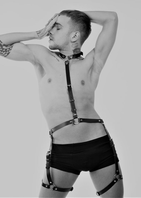 Deri Erkek Jartiyer Harness Fantazi Giyim ABM8049 Deri Erkek Jartiyer Harness Fantazi Giyim ABM8049