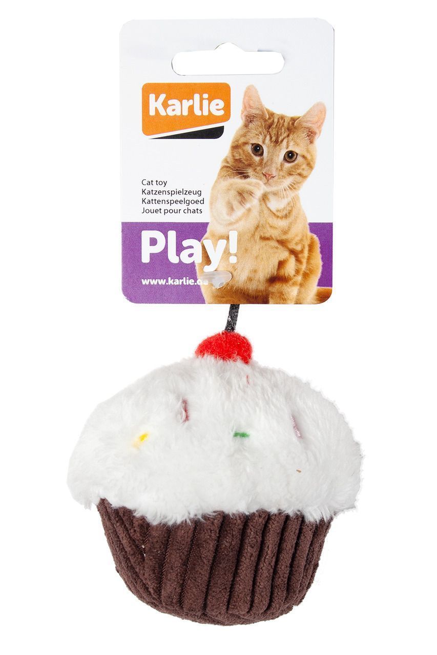 Karlie Peluş Kedi Oyuncağı 11.5 Cm Kek BeyazKahverengi