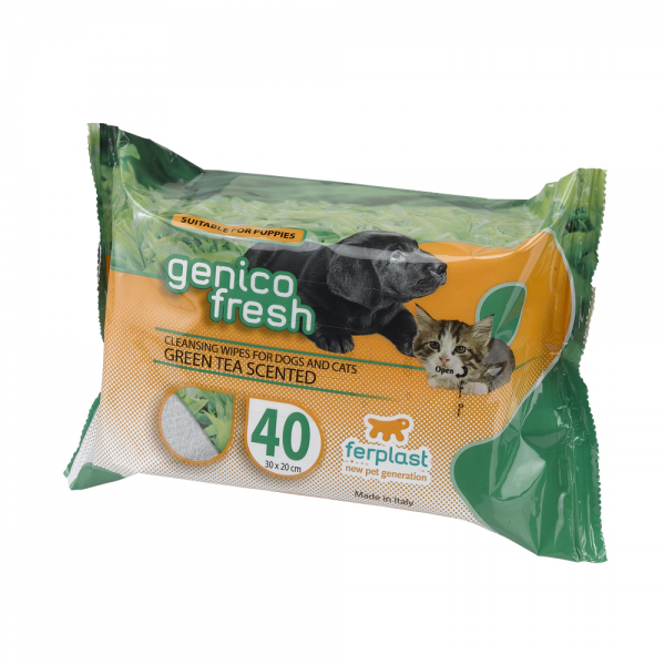 Genico Fresh Kedi Köpek Çay Parfümlü Temizleme Mendili 40 Yaprak