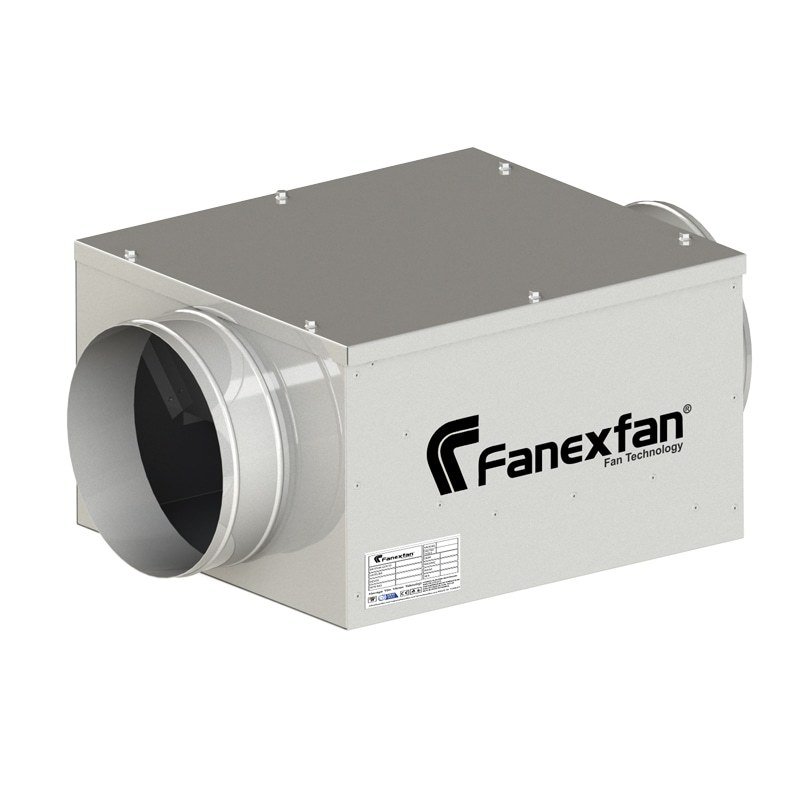 Fanexfan FDKF- Y - 100 Geriye Eğimli Yuvarlak Giriş ve Çıkışlı Akustik İzoleli Dikdörtgen Kanal Fanı Monofaze