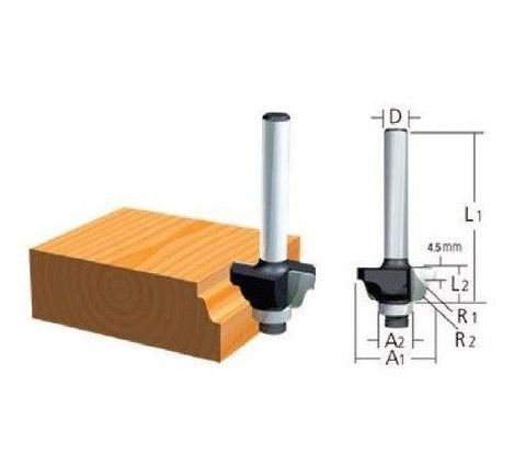 Makita D-09575 Rulmanlı Kordon Bıçağı (Çift Kavisli) Freze Ucu