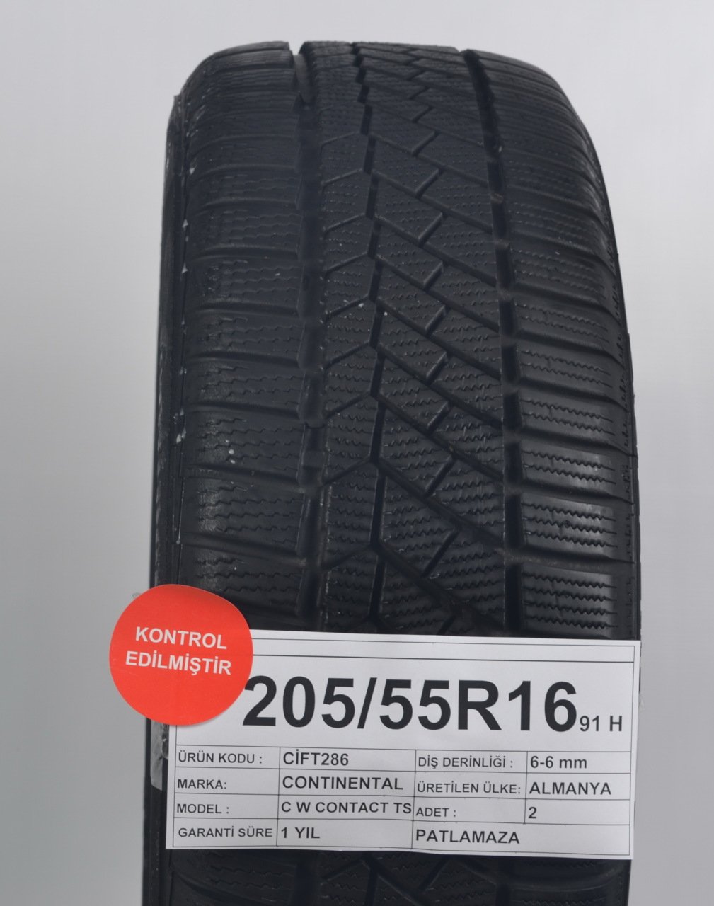 Continental 205 55r16 91h 6 6 Mm Ikinci El Lastik Rft C W Contact
