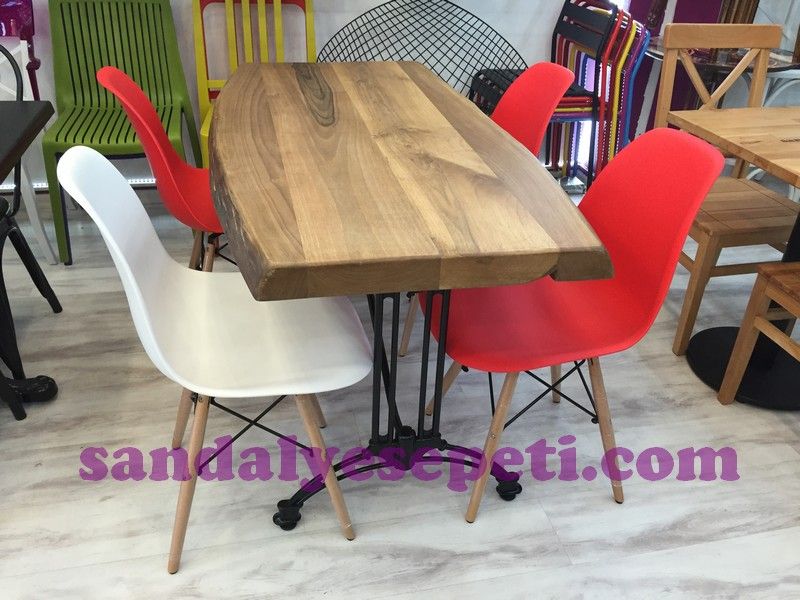 Ağaç Masa Takımı 004 Sandalye Sepeti Kütük Masalar