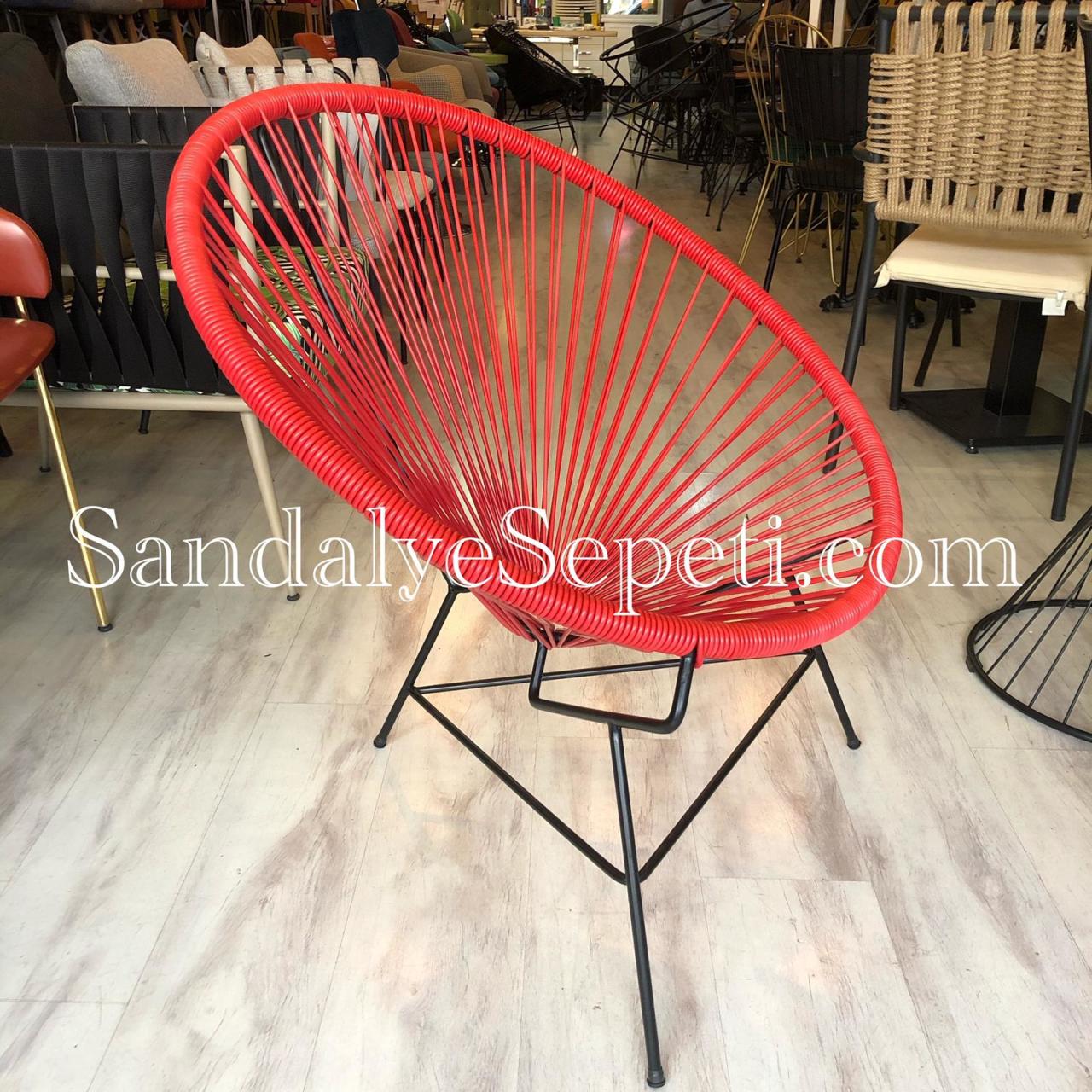 Monn Acapulco Sandalye Kırmızı siyah Sandalye Sepeti