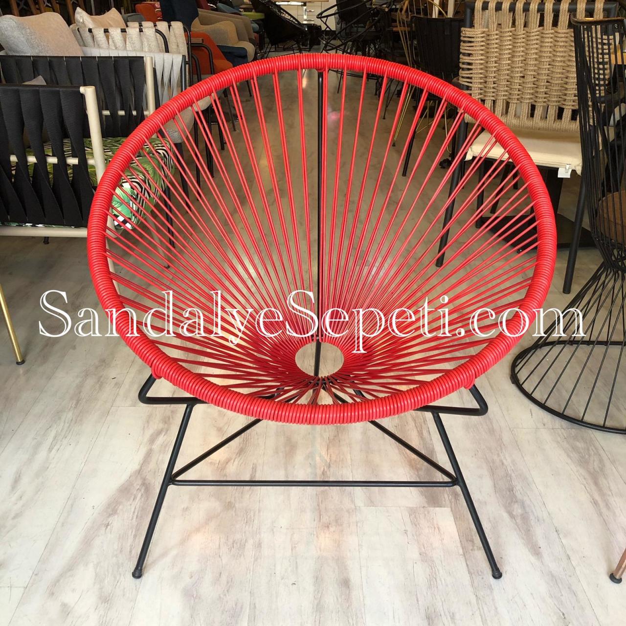 Acapulco Sandalye Kirmizi Siyah Sandalye Sepeti Acapulco Orgu Sandalyeler Acapulco Orgu Sandalyeler Acapulco Sandalye Kirmizi Urun Aciklama