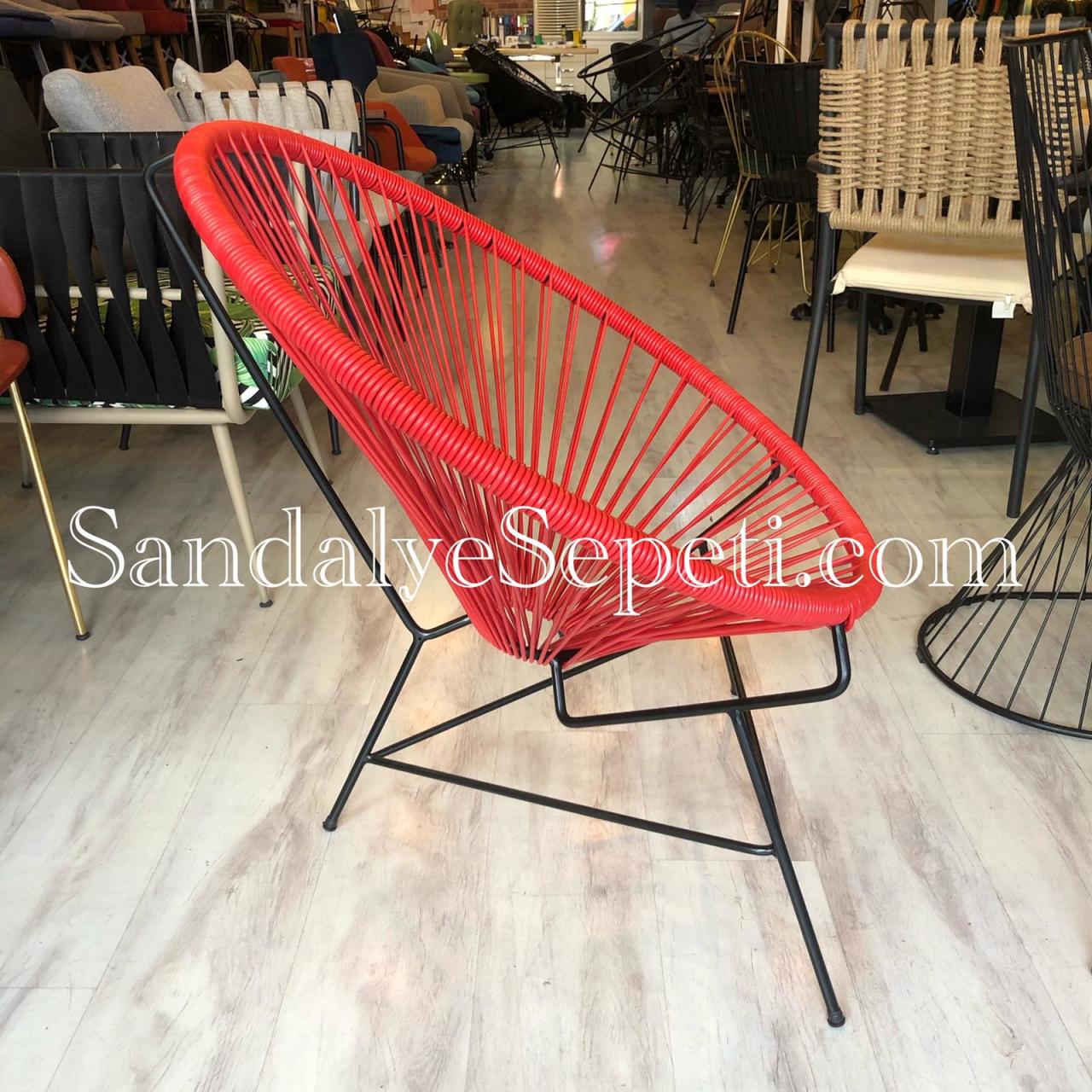 Monn Acapulco Sandalye Kırmızı siyah Sandalye Sepeti