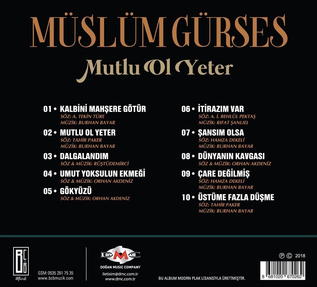 Muslum Gurses Mutlu Ol Yeter Cd