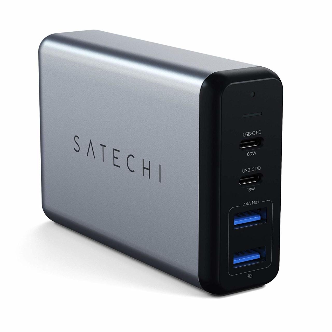 satechi 75w dual type c pd travel charger adapter with 2 usb c pd