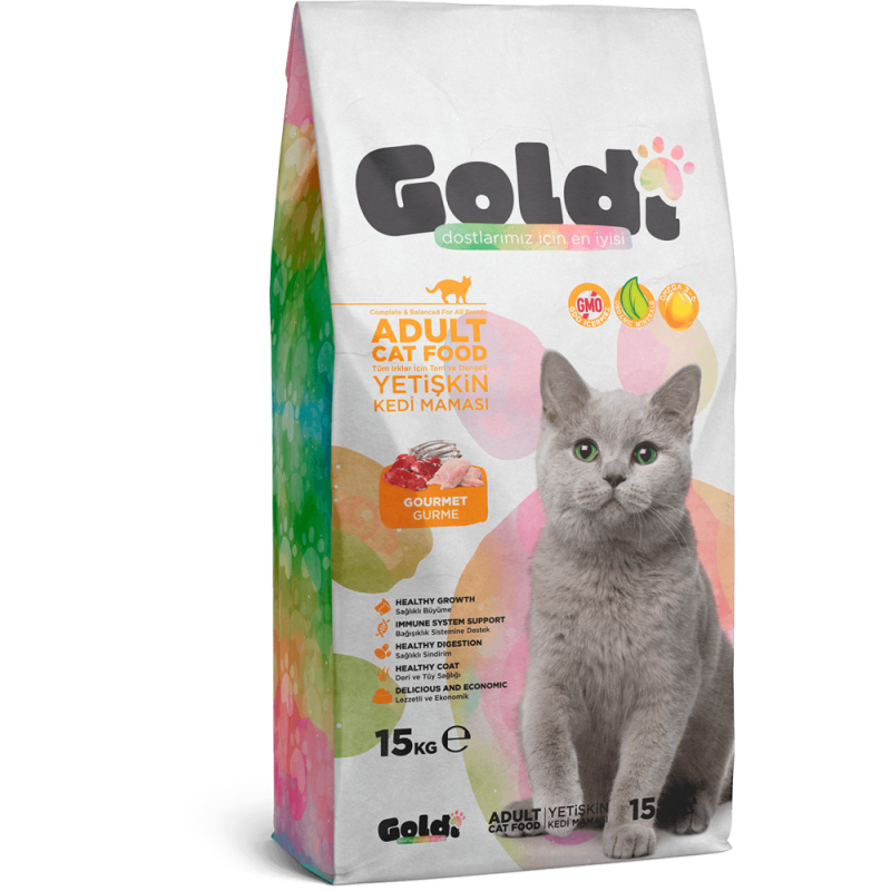 Goldi Gurme Kedi Maması 15kg.