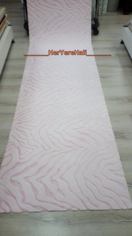 Tarz Hali Heryerehali Soft Hali Zebra Pembe Jelsoft 100x300 Cm Kaymaz Taban Yolluk