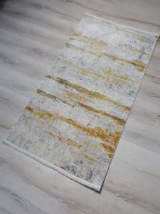 Turkmen Hali Heryerehali Turkmenhali Trend 15463a Krem Sari Modern Desenli Hali 80x150 Cm