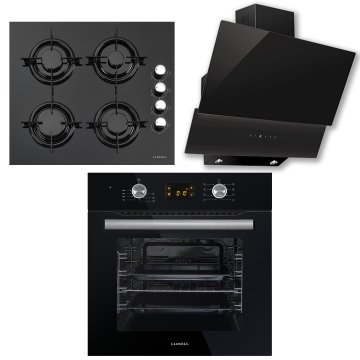 Luxell Set 18 24 Kristal Mt Siyah Cam Ankastre Set