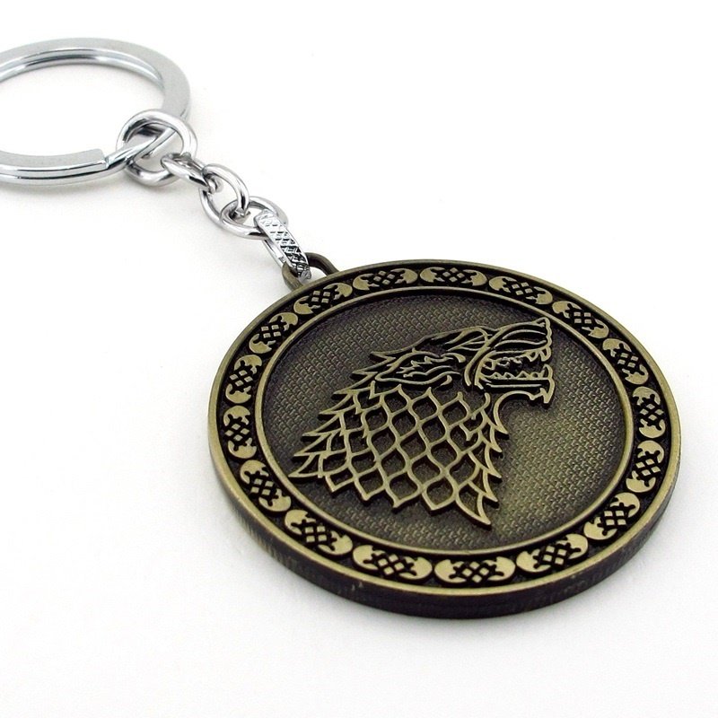 game of thrones stark sancak kurt bronz renk anahtarlik kc736