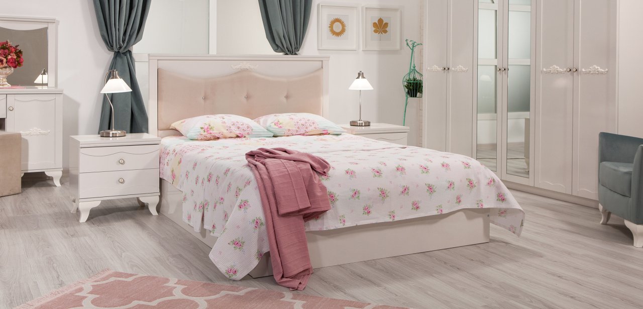 Bianco Yatak Odası Takımı (Kapaklı) Mobetto Mobilya Yatak Odası