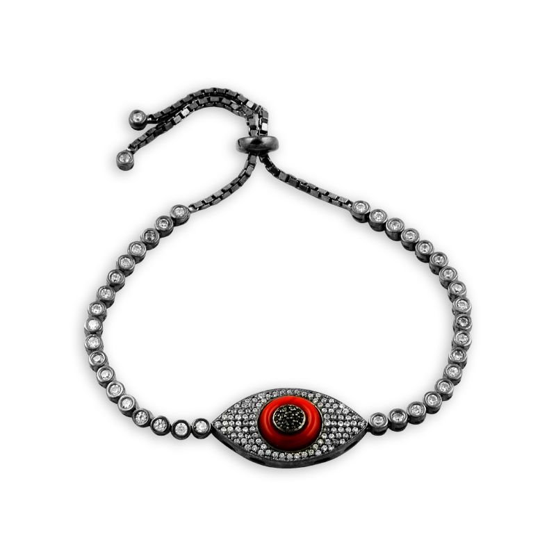 Beelo Silver 925K Suyolu Asansör Kırmızı Taşlı Bileklik