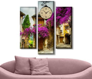 dekoratif modern kanvas tablo saat modelleri