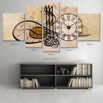Dekoratif Modern Kanvas Tablo Saat Modelleri