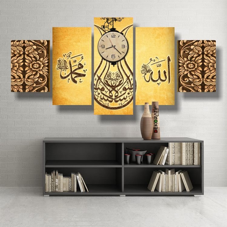Dekoratif Modern Kanvas Tablo Saat Modelleri
