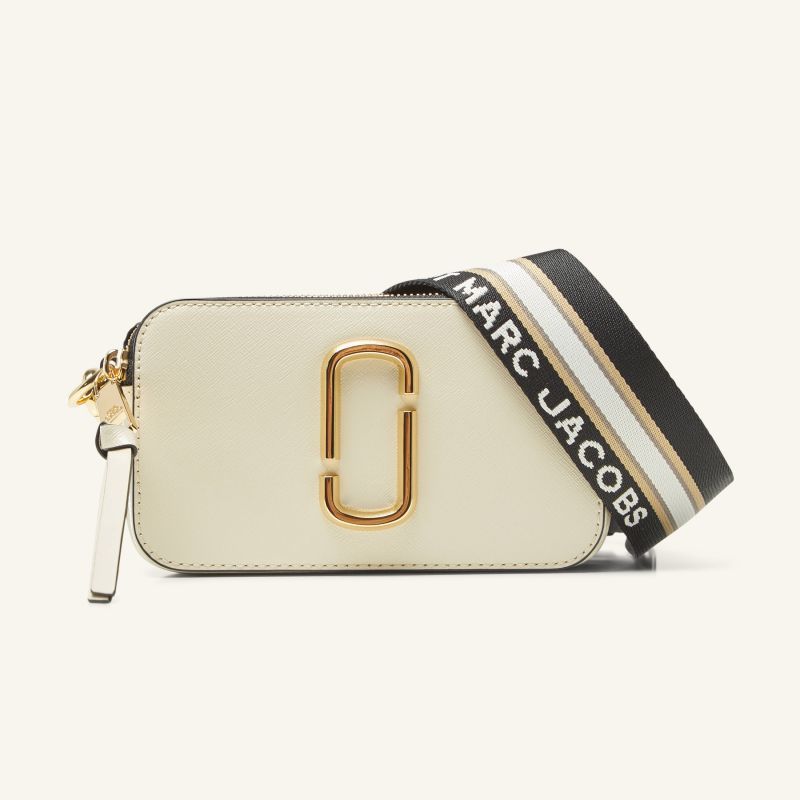 snapshot leather messenger bag canta krem