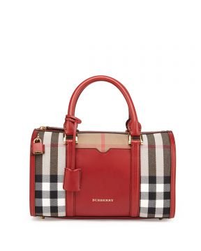 Check Leather Medium Satchel Bag Canta Kirmizi Tote Canta Burberry